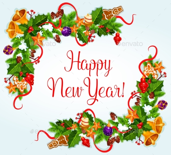 2017 New Year Vector Greeting Card - New Year Seasons/Holidays