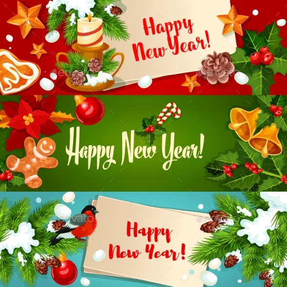 New Year Banners and Greeting Cards - New Year Seasons/Holidays