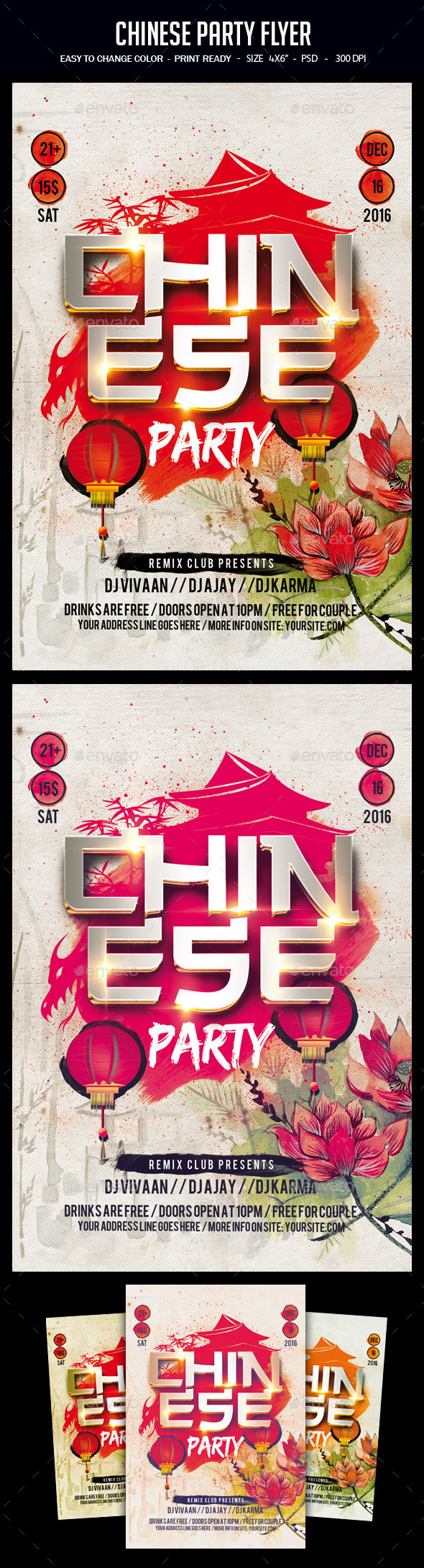 Chinese Party Flyer - Clubs & Parties Events