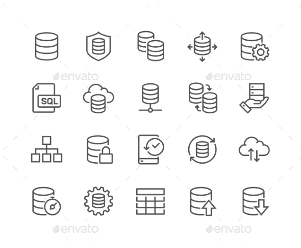 Line Database Icons - Icons