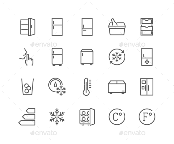 Line Fridge Icons - Icons