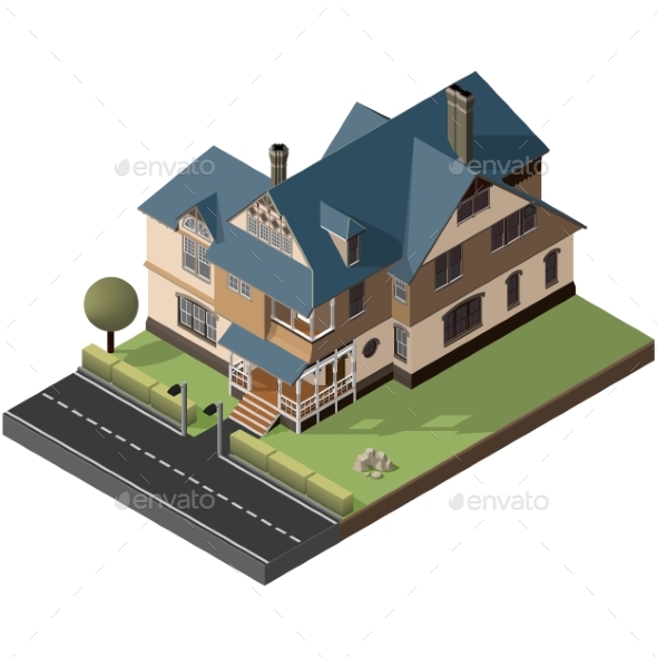 American Cottage, Villa - Buildings Objects