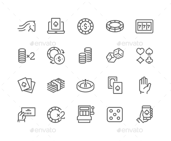 Line Gambling Icons - Icons