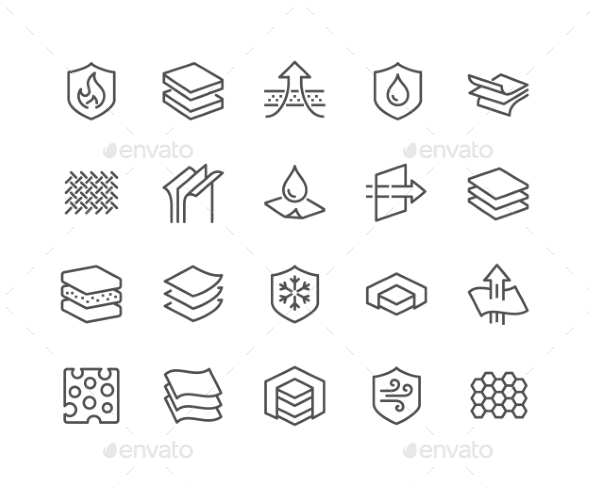 Line Layered Material Icons - Icons