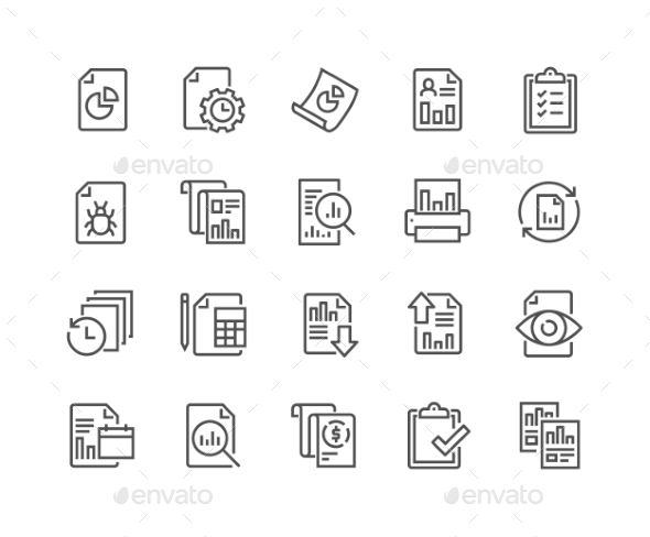 Line Report Icons - Icons