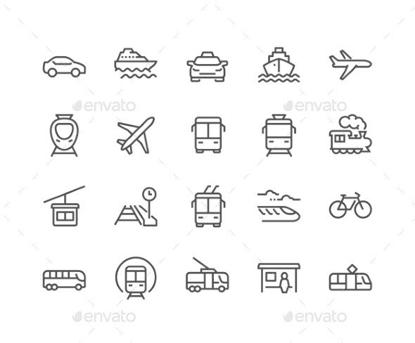 Line Public Transport Icons - Icons