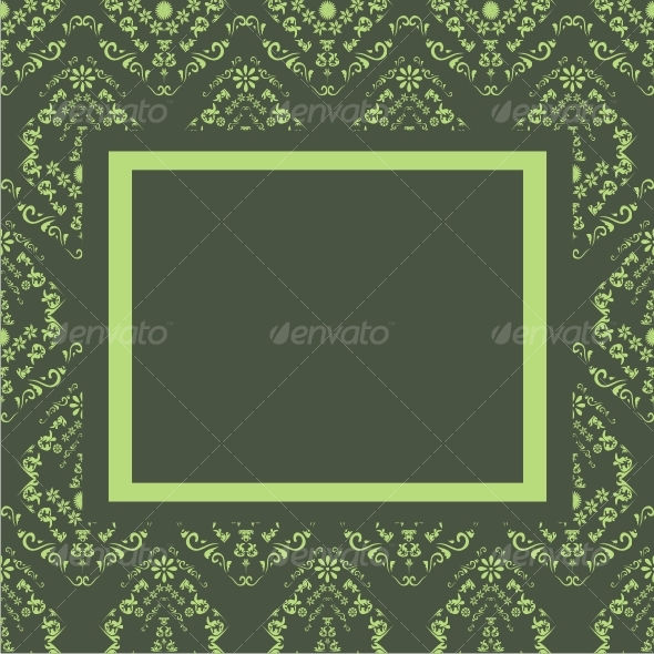 Seamless floral background with frame - Backgrounds Decorative