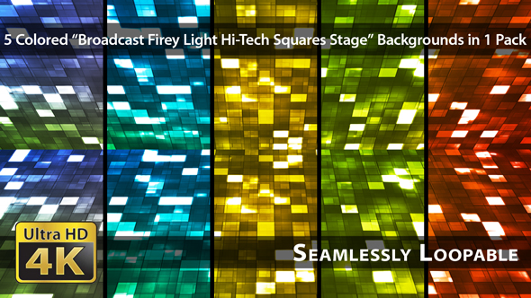 Broadcast Firey Light Hi-Tech Squares Stage - Pack 03