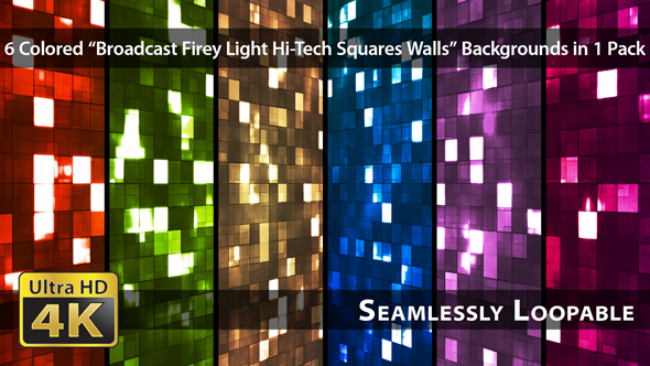 Broadcast Firey Light Hi-Tech Squares Walls - Pack 01