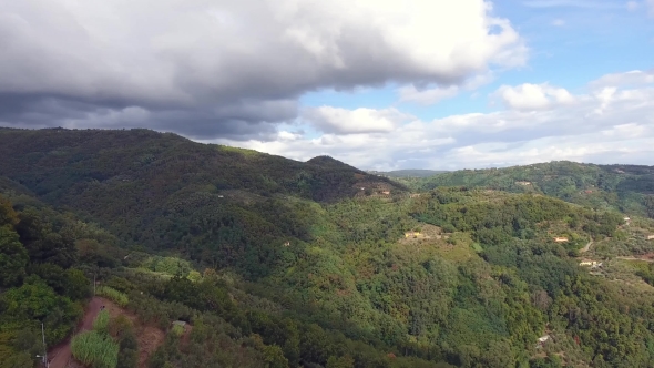 Aerial Shot, Gorgeous Classic Italian Villa in Tuscany Flyover, Made with Drone