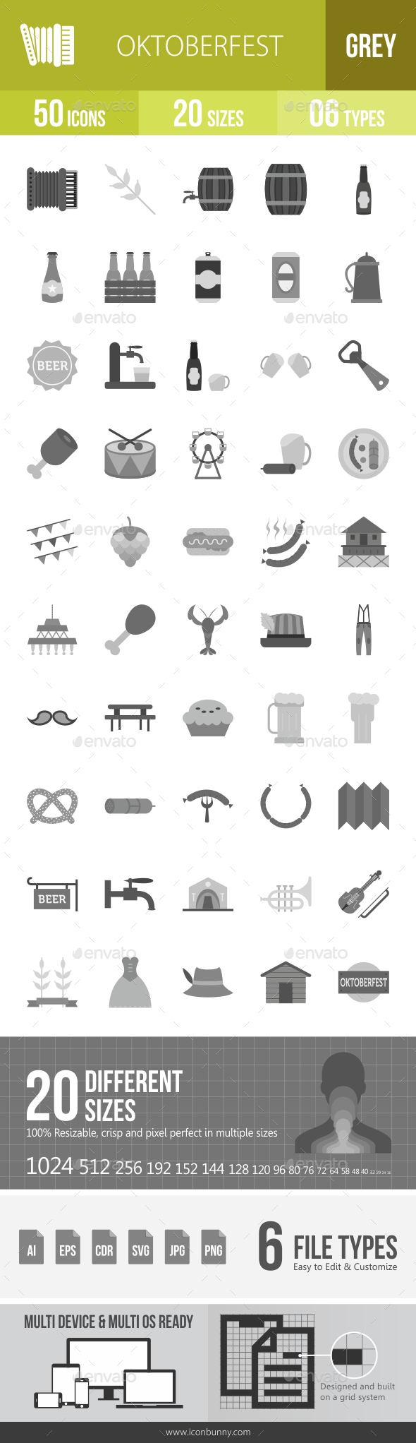 Oktoberfest Greyscale Icons - Icons