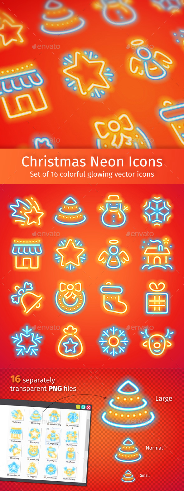 Christmas Neon Icons - Seasonal Icons