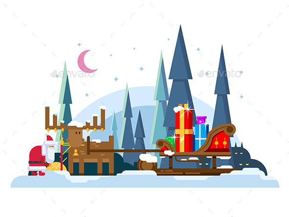 Christmas Sleigh Full of Gifts - Christmas Seasons/Holidays