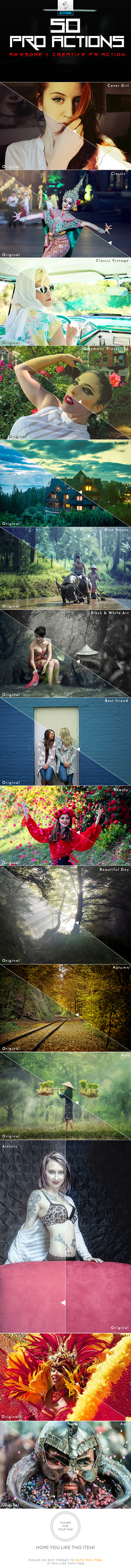 50 Pro Actions - Actions Photoshop