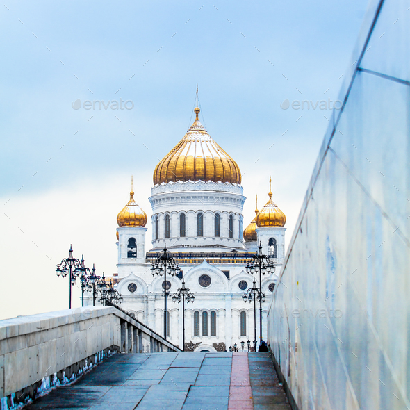 view of Moscow Cathedral of Christ the Savior in Moscow, Russia