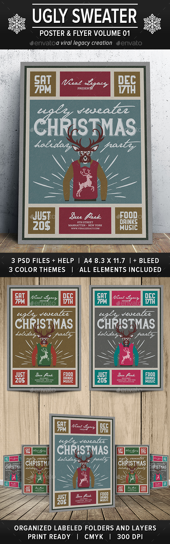 Ugly Sweater Poster / Flyer V01 - Flyers Print Templates