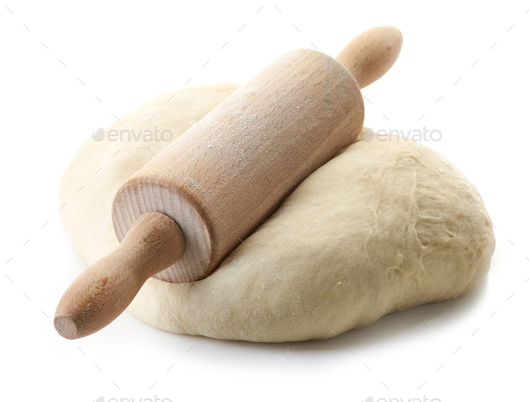 fresh dough and rolling pin Stock Photo by magone | PhotoDune
