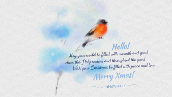 Painted In Watercolor Christmas Card