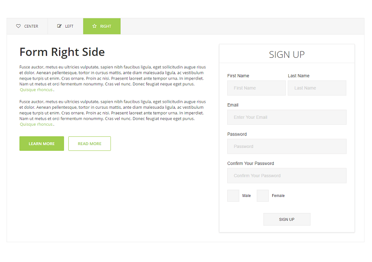 bootstrap sign up form