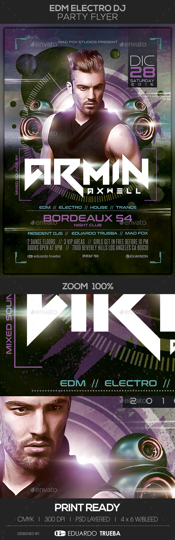 EDM Electro Dj Party Flyer - Events Flyers