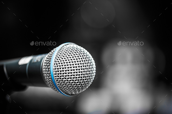 Close up of microphone - Stock Photo - Images