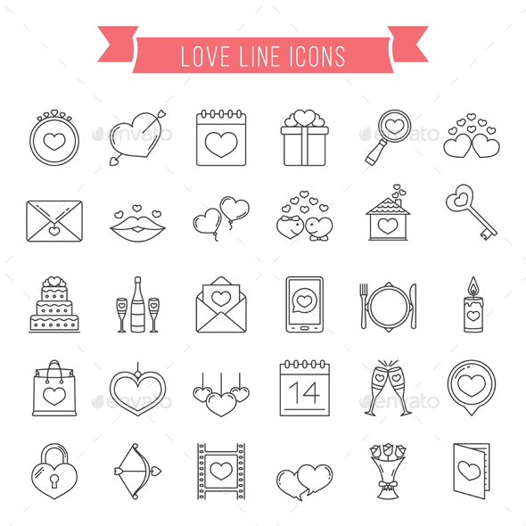 Love Line Icons - Miscellaneous Icons