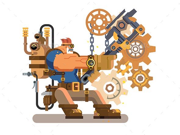 Steam Engineer Working - People Characters
