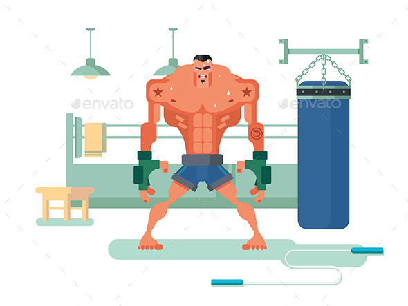 Boxer Character in Training - Sports/Activity Conceptual