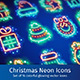 Christmas Neon Icons With Magic Sparkles By Voysla Graphicriver