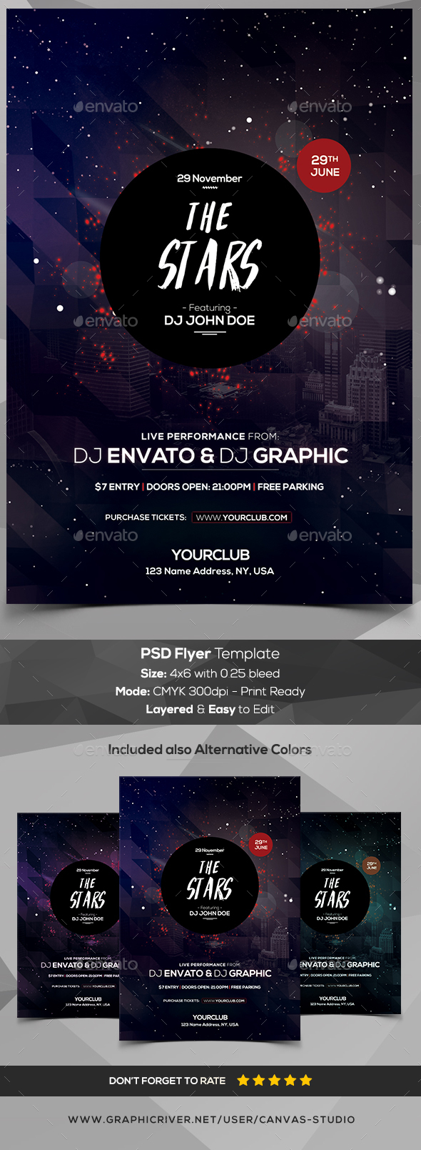 The Stars - PSD Flyer Template - Flyers Print Templates