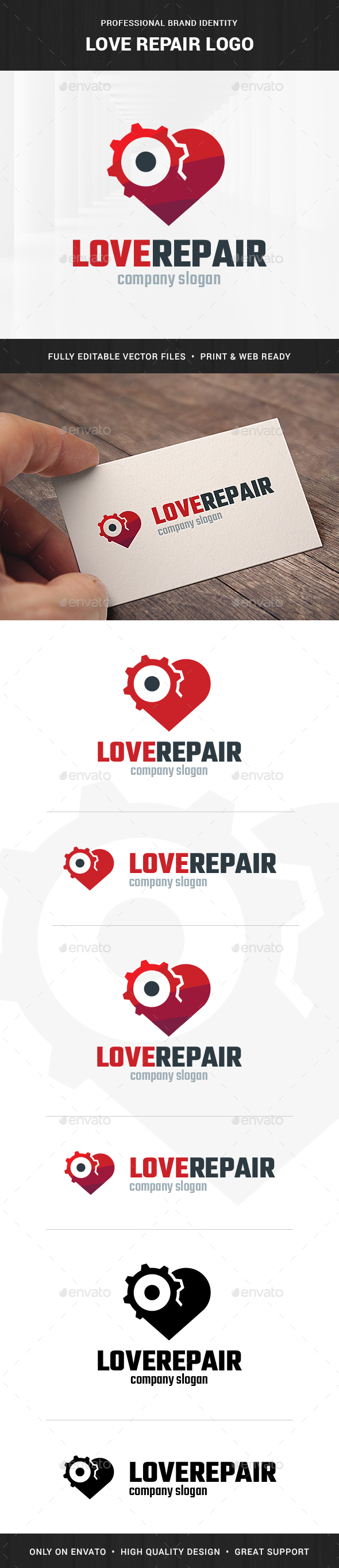 Love Repair Logo Template - Symbols Logo Templates