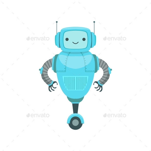 Blue Friendly Android Robot Character - Miscellaneous Characters
