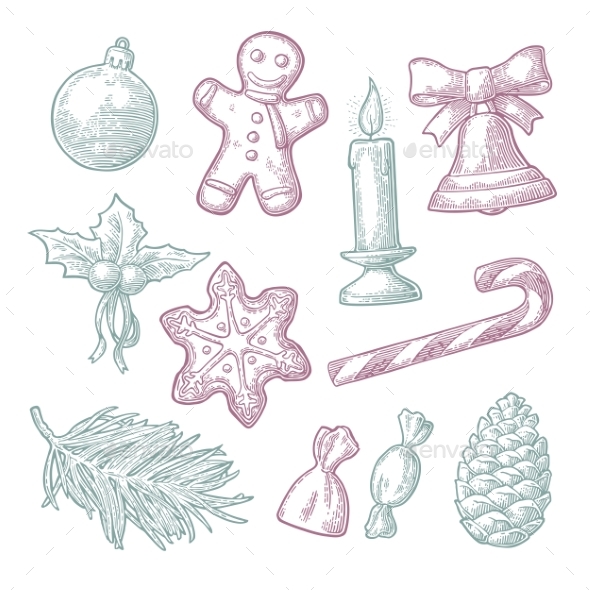 Merry Christmas and Happy New Year Set - Christmas Seasons/Holidays