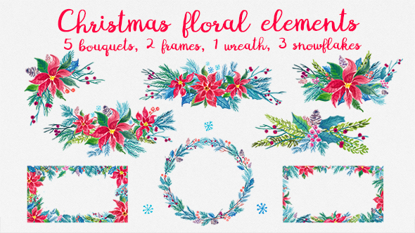 Christmas Floral Elements