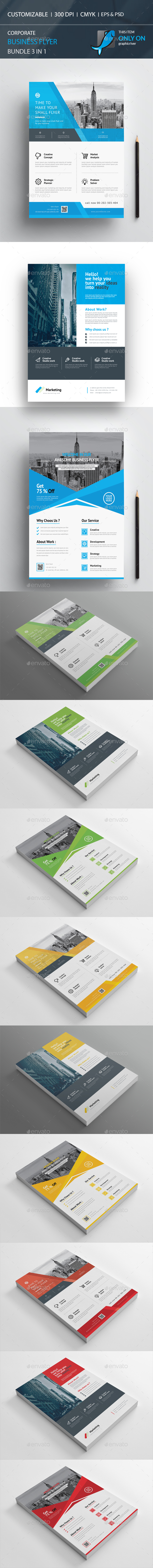Corporate Flyer Bundle 3 in 1 - Corporate Flyers