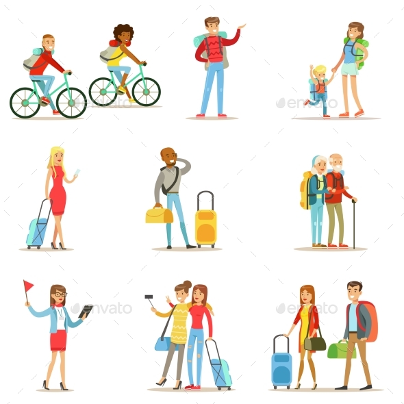 Happy People Traveling and Camping - People Characters