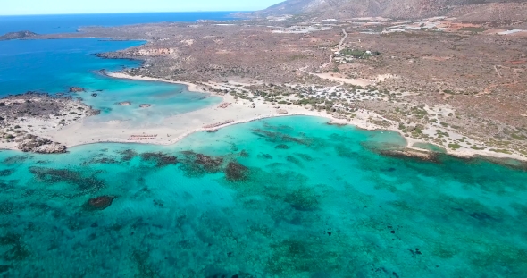 Beautiful View of Blue Beach Elafonissi at Crete