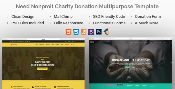 Need - Nonprofit Charity Donation HTML Template - Charity Nonprofit