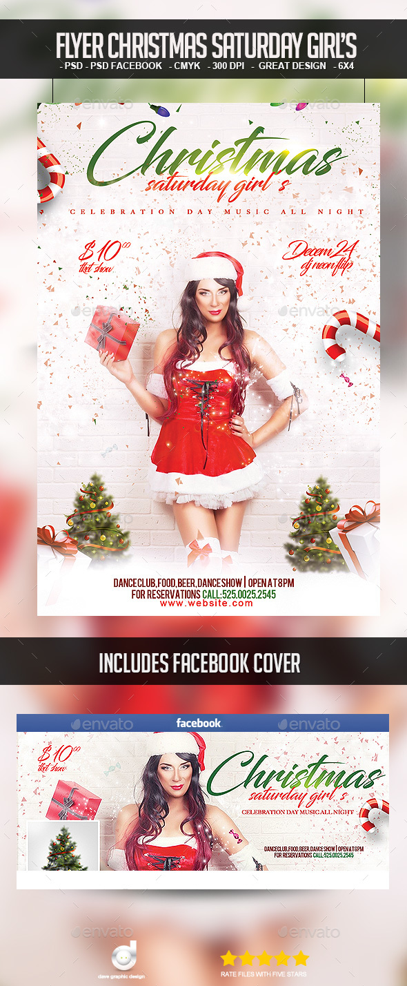 Flyer Christmas Saturday Girl's - Events Flyers