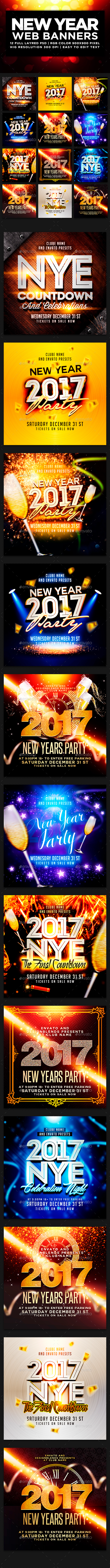 New Year Banners - Banners & Ads Web Elements