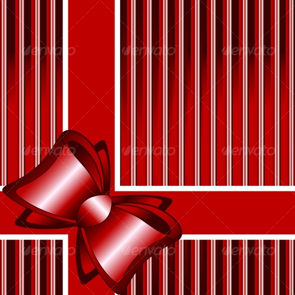 striped red background with a bow - Seasons/Holidays Conceptual