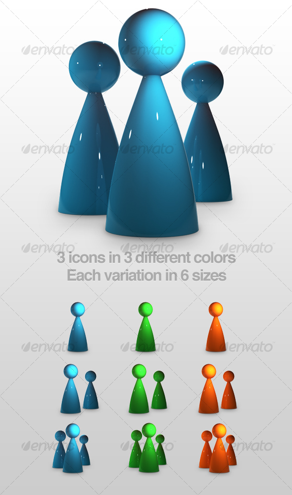 glossy person silhouettes - People Characters