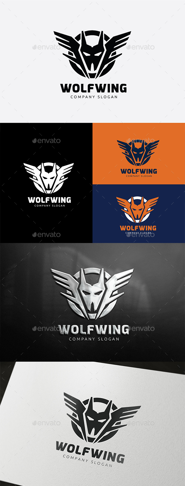 Wolf Wing Logo - Animals Logo Templates