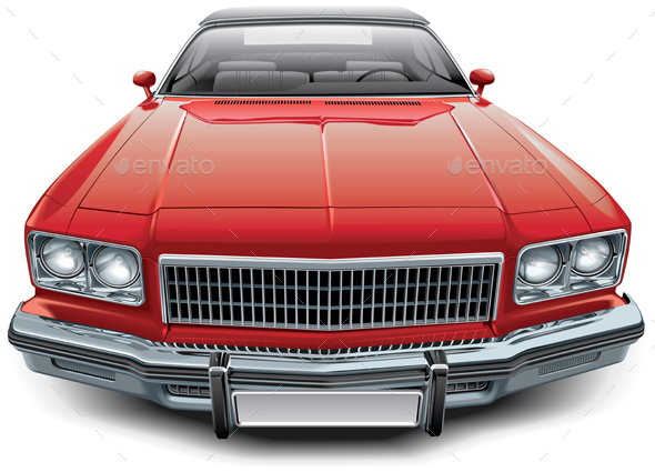 Vintage American Coupe Convertible - Vectors