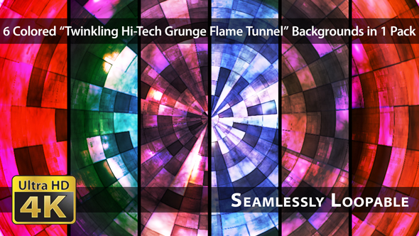 Twinkling Hi-Tech Grunge Flame Tunnel - Pack 01