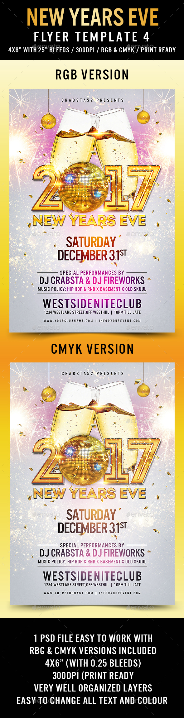 New Years Eve Flyer Template 4 - Clubs & Parties Events
