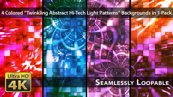 Twinkling Abstract Hi-Tech Light Patterns - Pack 01