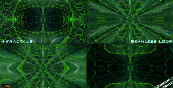 VJ Pack 4 Green Looped Fractals