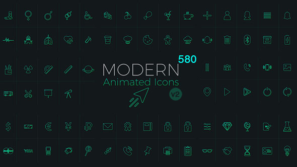 Modern Animated Icons - VideoHive 18796846