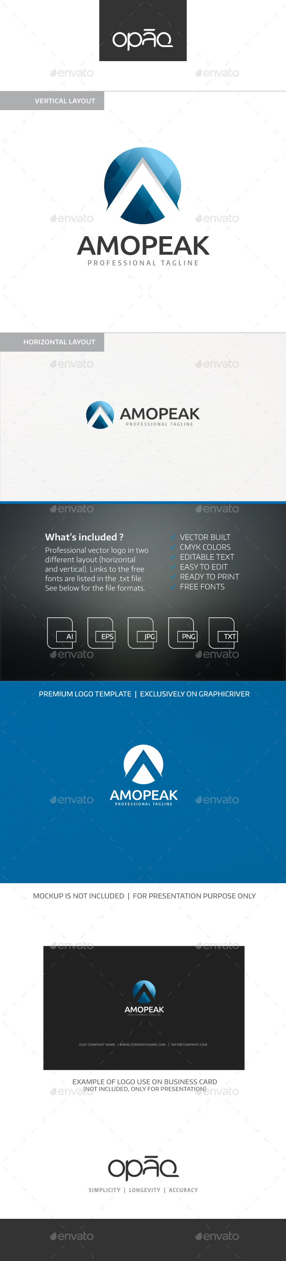 Amopeak A Letter Logo - Letters Logo Templates